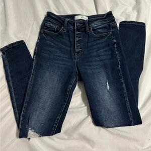 Kancan HIGH RISE BUTTON FLY ANKLE SKINNY